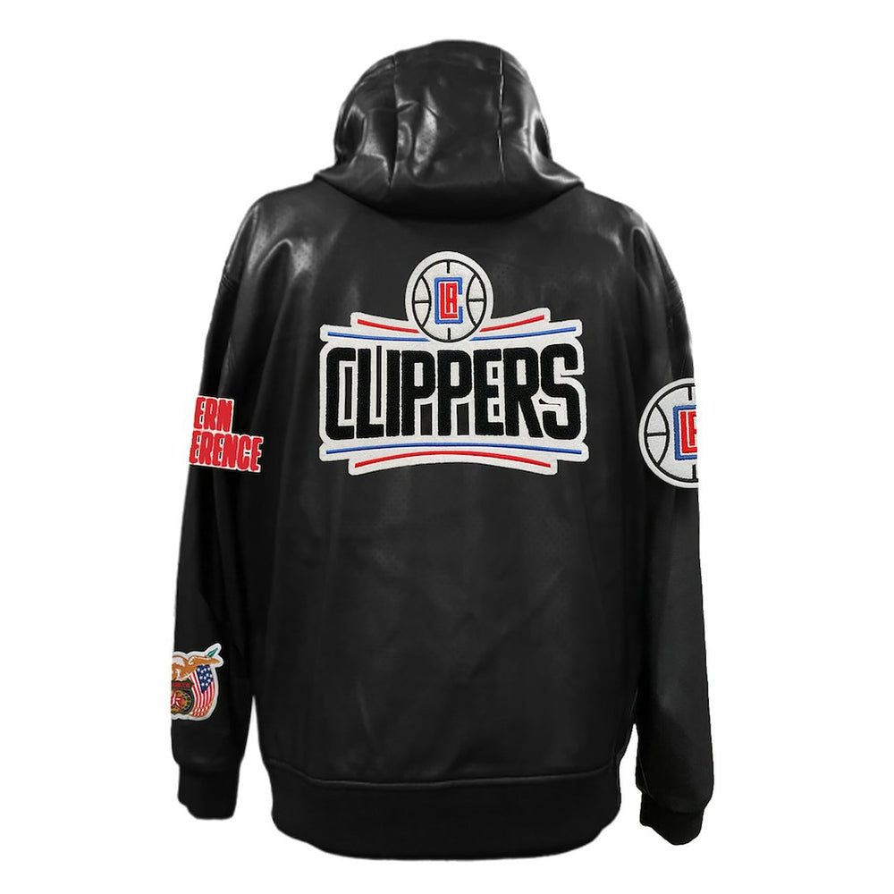 LA Clippers Jeff Hamilton Vegan Leather Full-Zip Hoodie Discount
