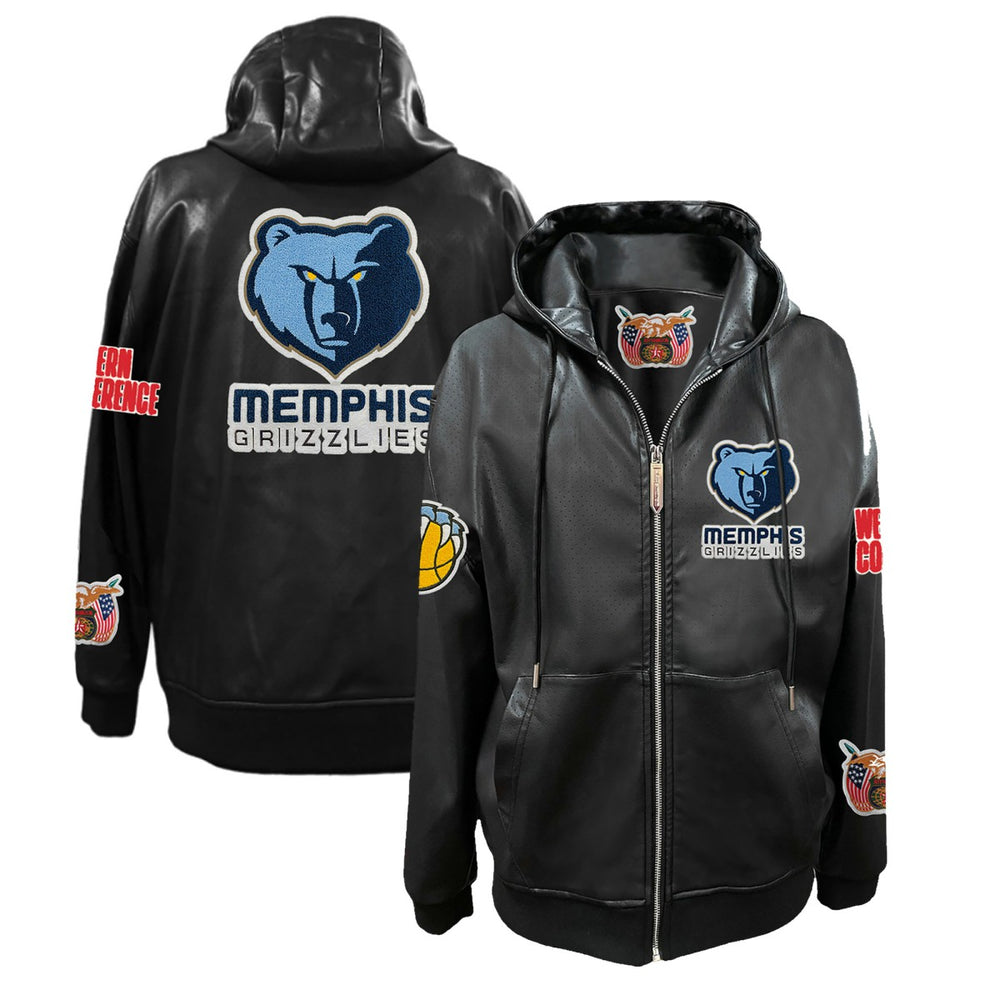 Memphis Grizzlies Jeff Hamilton Vegan Leather Full-Zip Hoodie Outlet