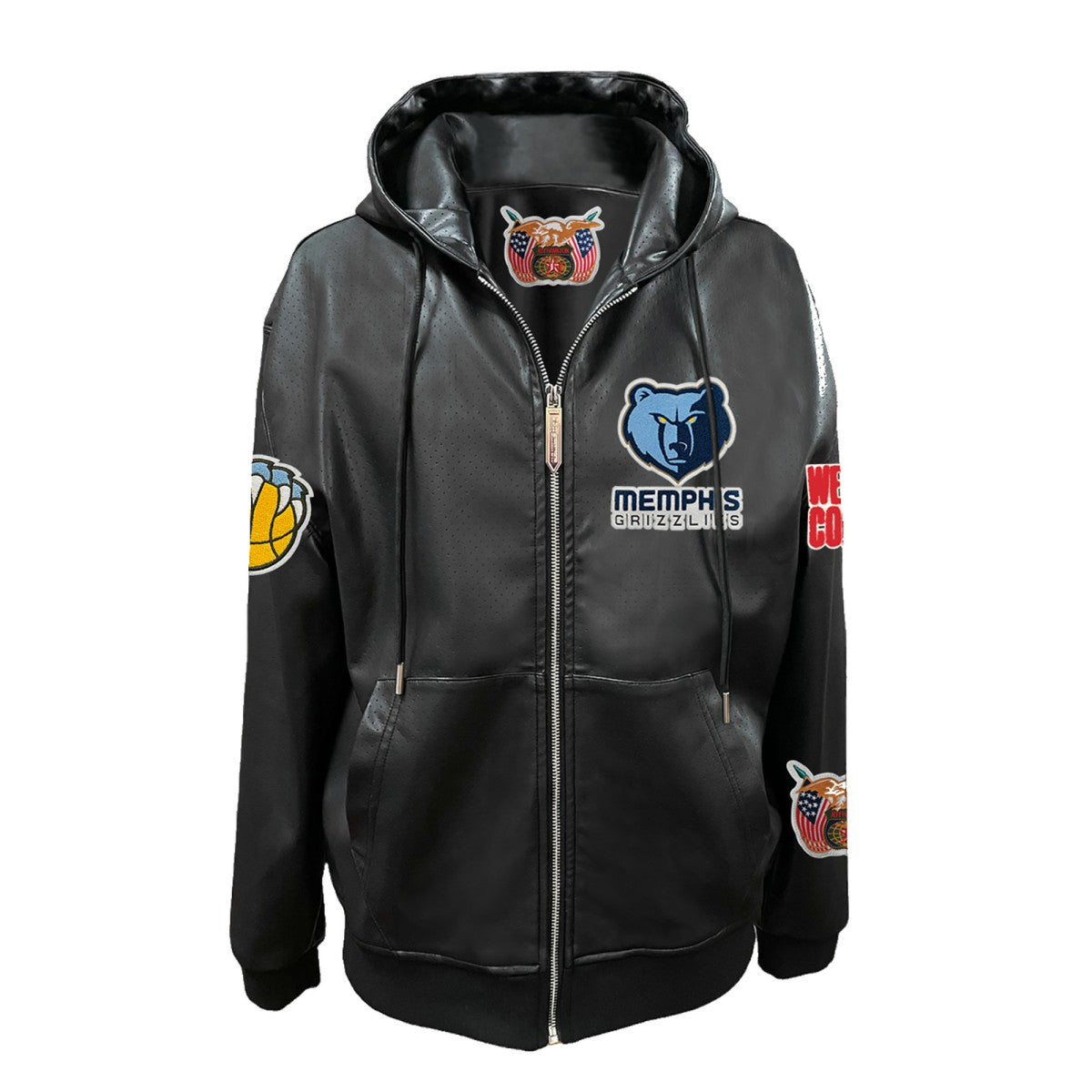 Memphis Grizzlies Jeff Hamilton Vegan Leather Full-Zip Hoodie Outlet