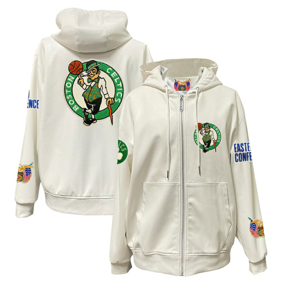Boston Celtics Jeff Hamilton Vegan Leather Full-Zip Hoodie Online