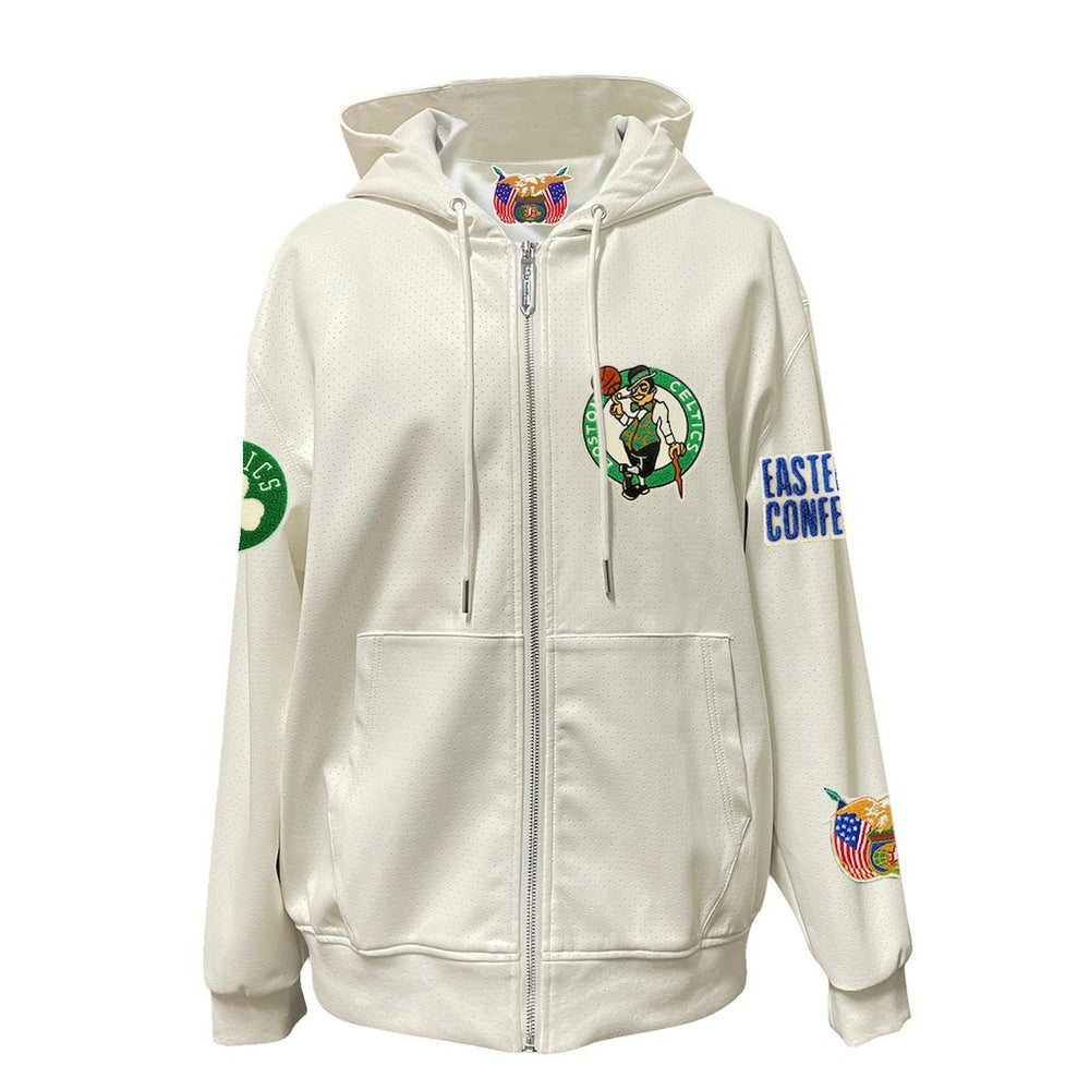 Boston Celtics Jeff Hamilton Vegan Leather Full-Zip Hoodie Online