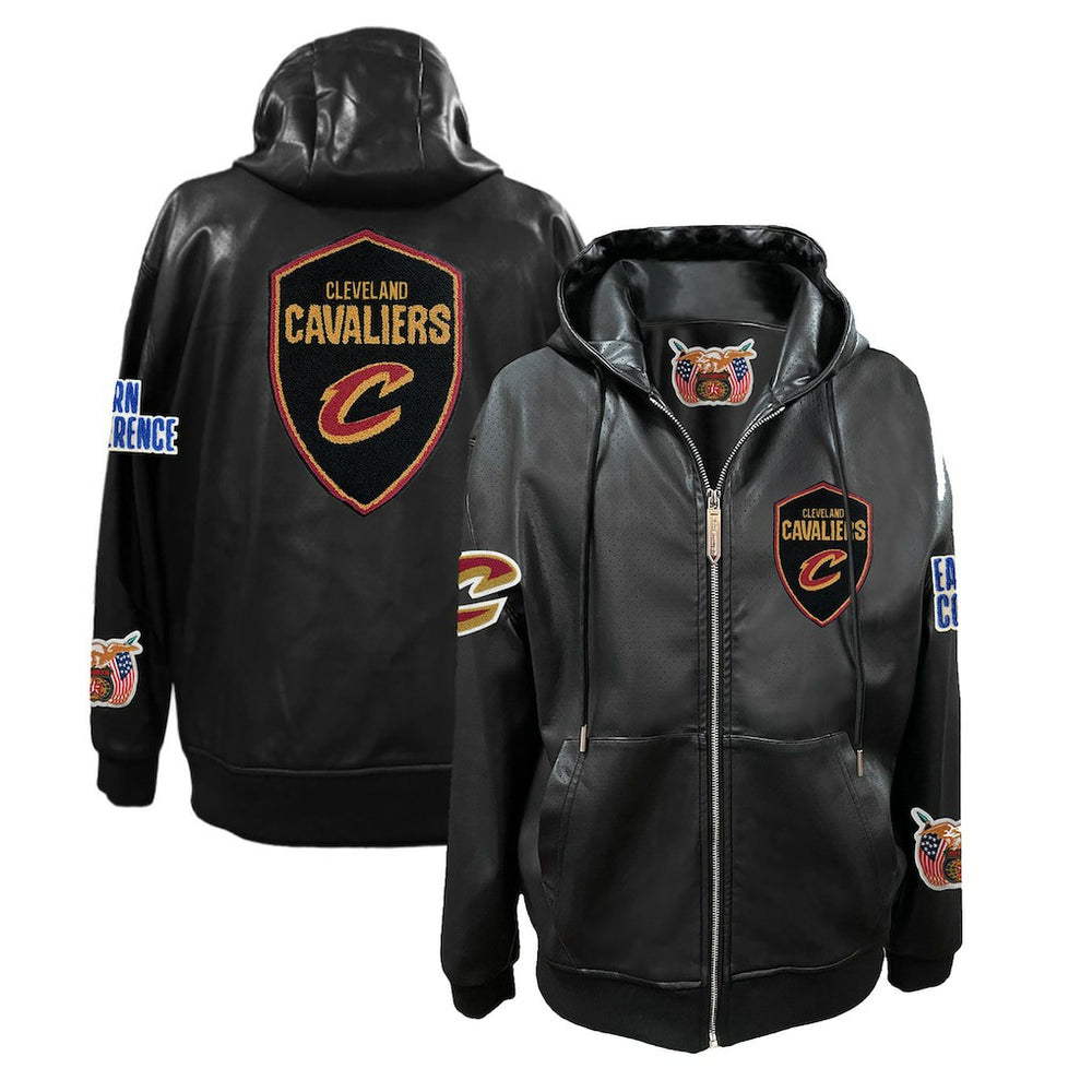 Cleveland Cavaliers Jeff Hamilton Vegan Leather Full-Zip Hoodie sale Online