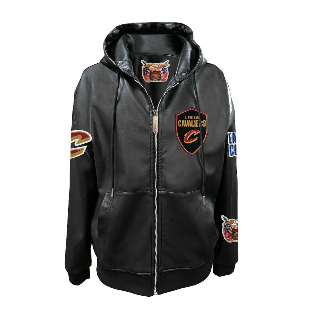 Cleveland Cavaliers Jeff Hamilton Vegan Leather Full-Zip Hoodie sale Online