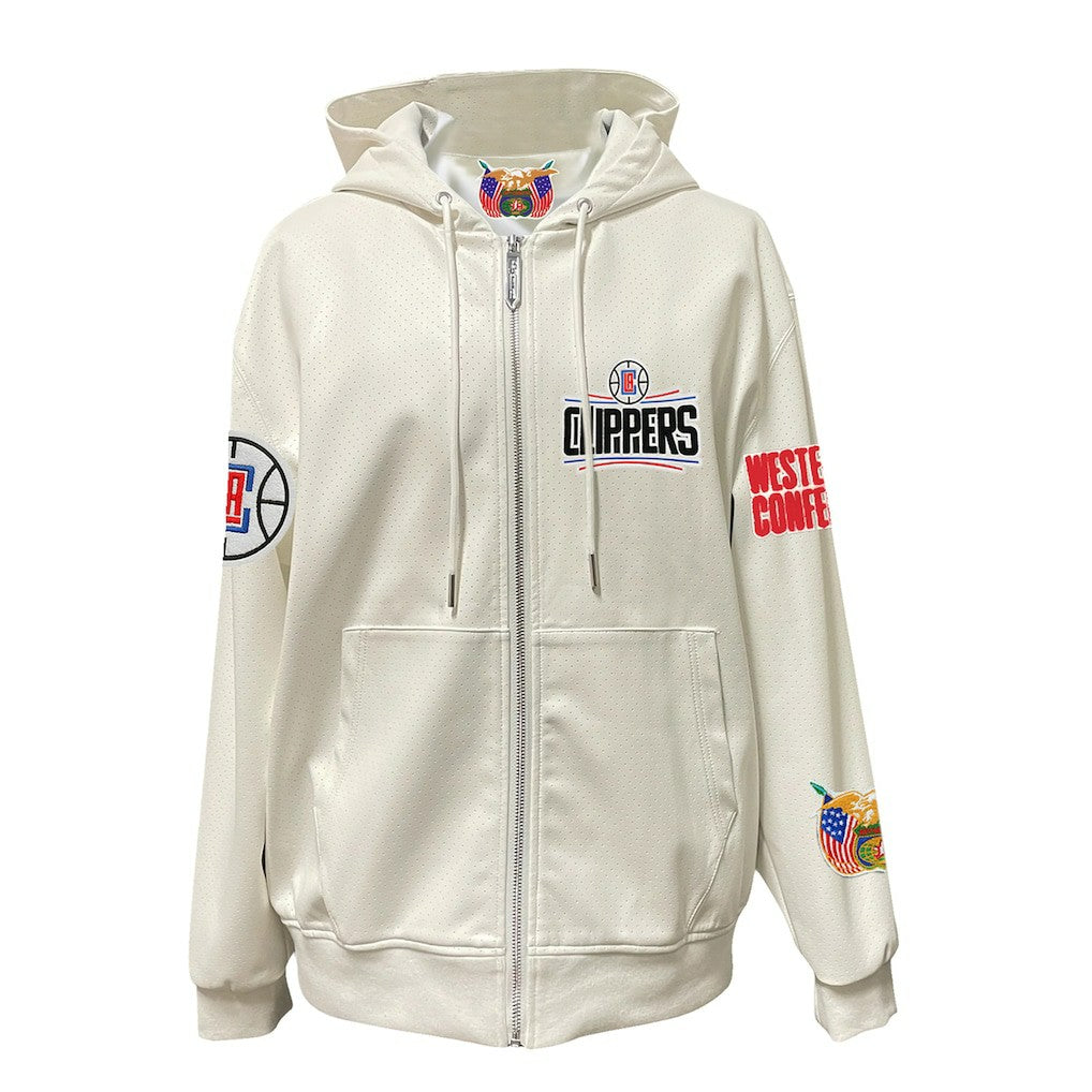 LA Clippers Jeff Hamilton Vegan Leather Full-Zip Hoodie For Sale