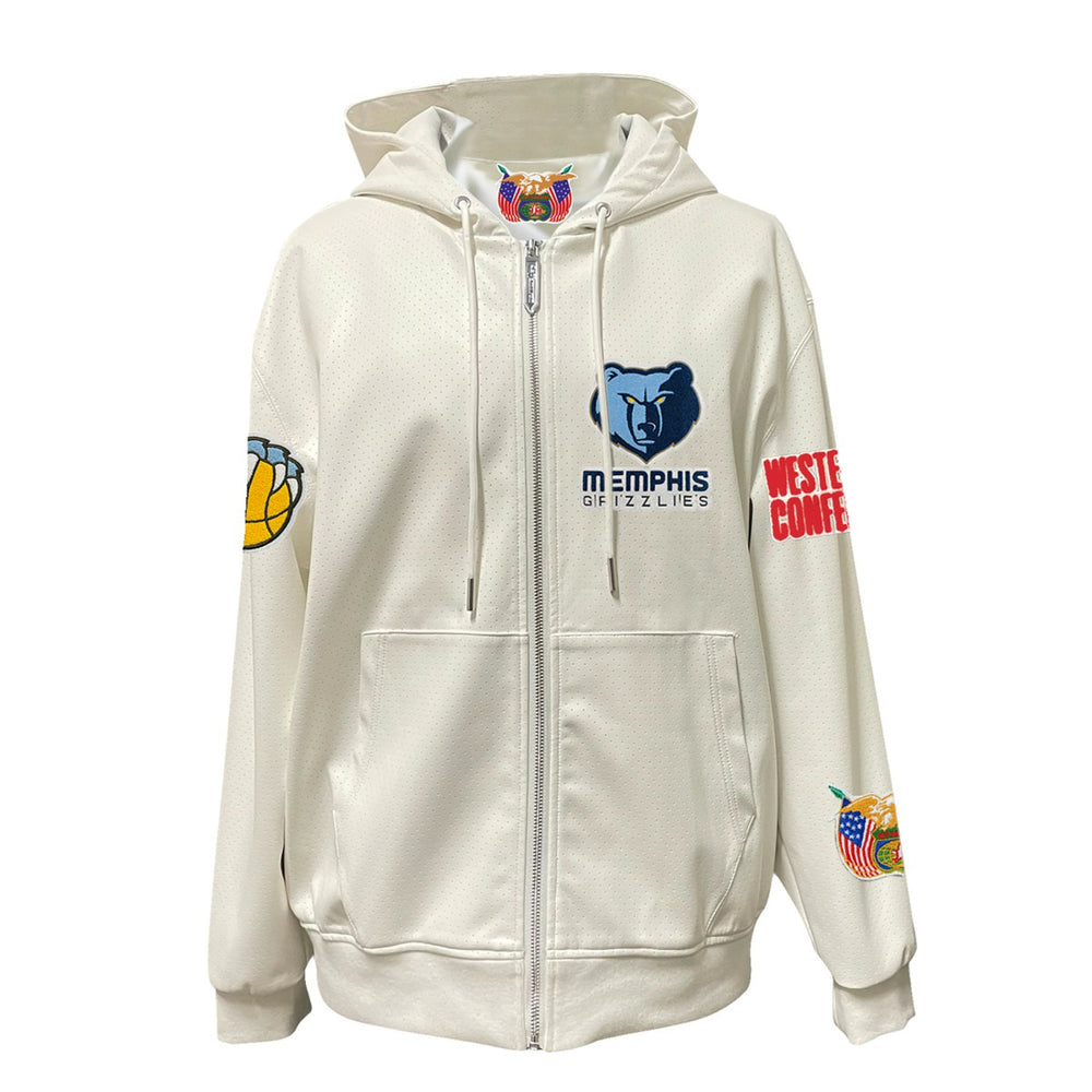 Memphis Grizzlies Jeff Hamilton Vegan Leather Full-Zip Hoodie New