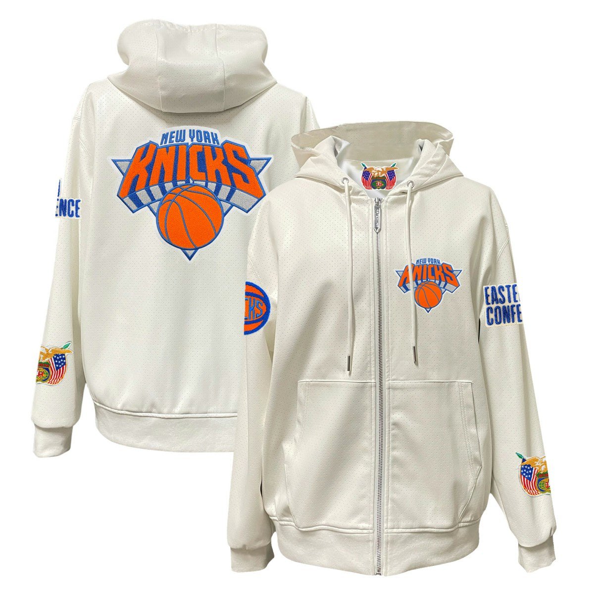 New York Knicks Jeff Hamilton Vegan Leather Full-Zip Hoodie New