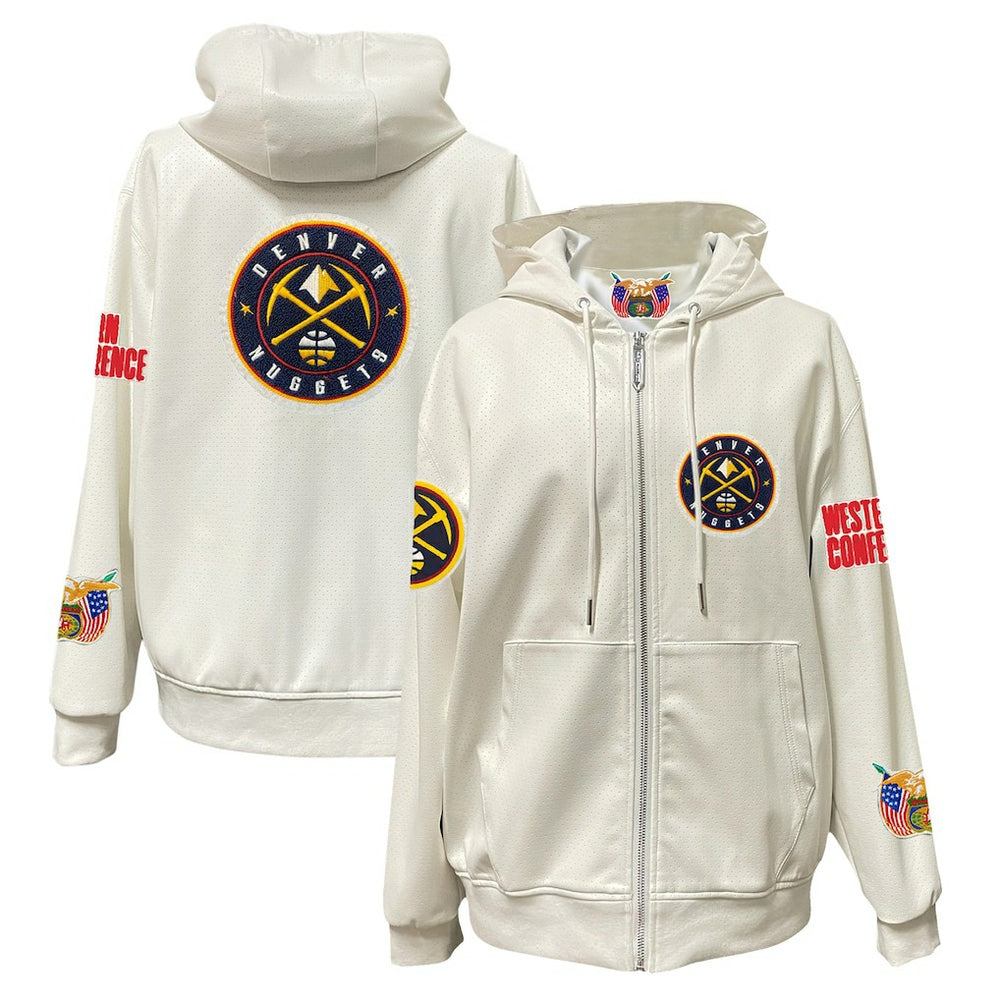 Denver Nuggets Jeff Hamilton Vegan Leather Full-Zip Hoodie sale New