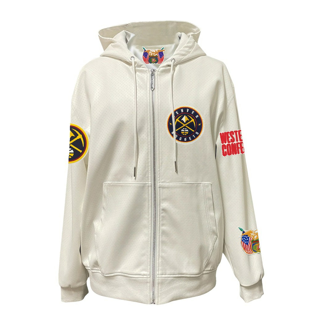 Denver Nuggets Jeff Hamilton Vegan Leather Full-Zip Hoodie sale New