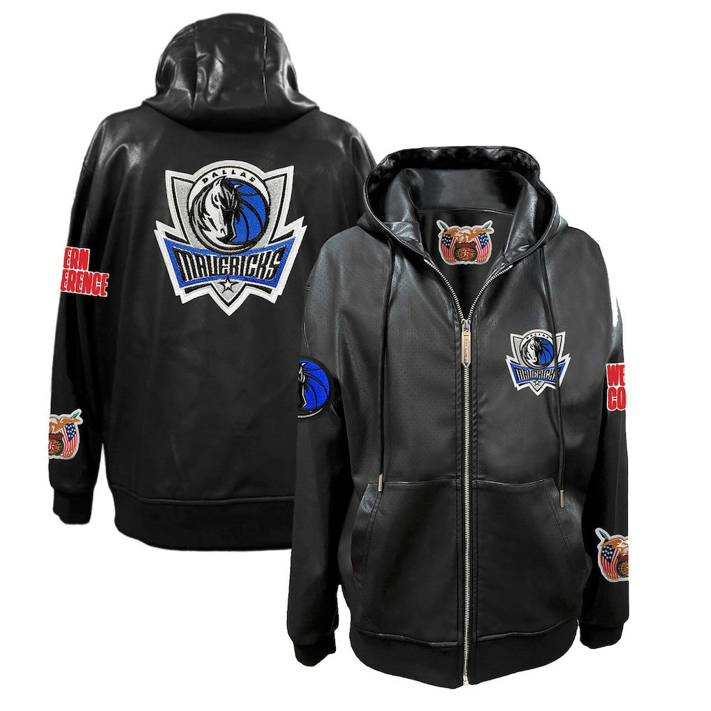 Dallas Mavericks Jeff Hamilton Vegan Leather Full-Zip Hoodie sale Online