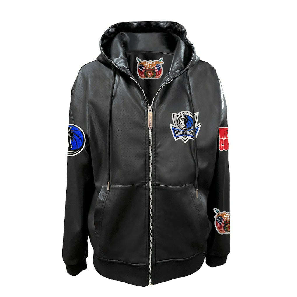Dallas Mavericks Jeff Hamilton Vegan Leather Full-Zip Hoodie sale Online