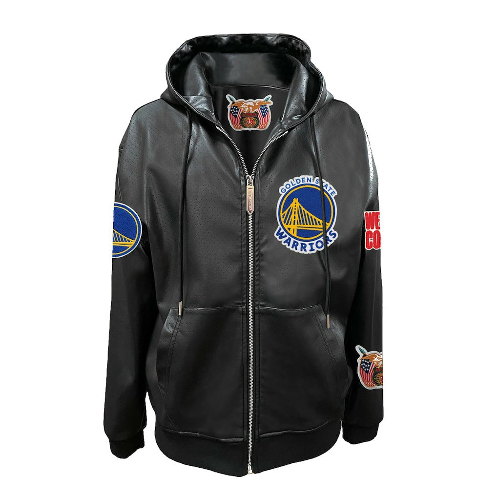 Golden State Warriors Jeff Hamilton Vegan Leather Full-Zip Hoodie sale Discount