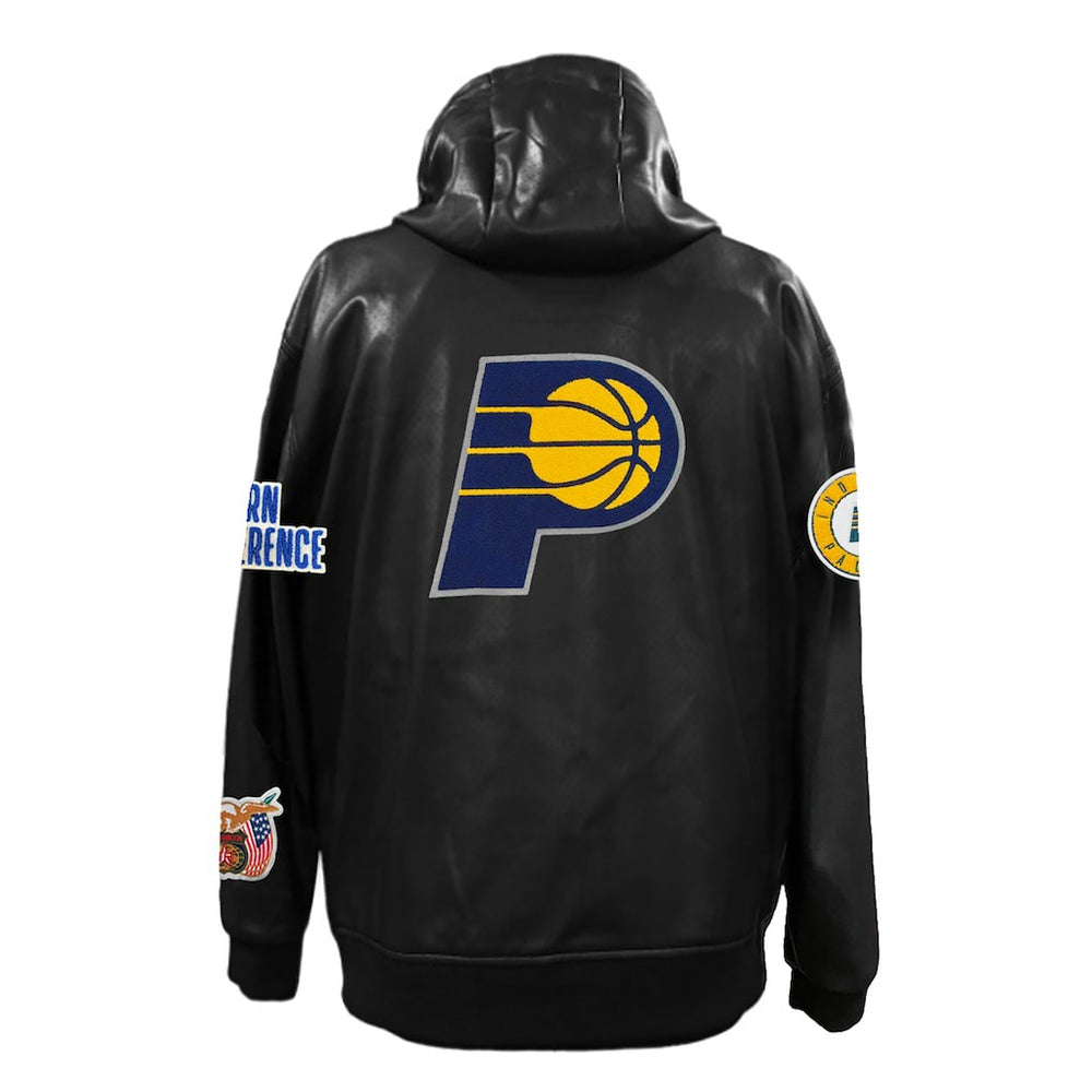 Indiana Pacers Jeff Hamilton Vegan Leather Full-Zip Hoodie On Sale