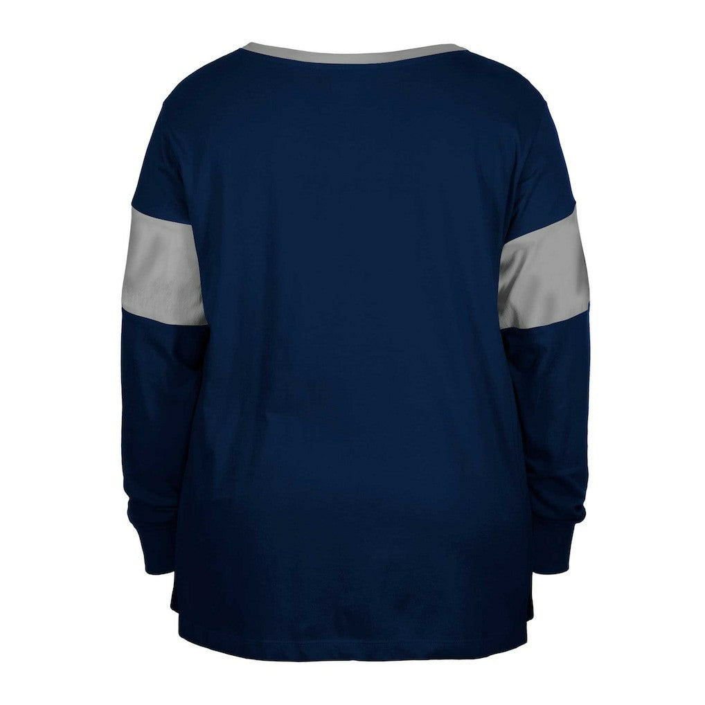 Dallas Cowboys New Era Women's Plus Size Lace-Up Notch Neck Long Sleeve T-Shirt