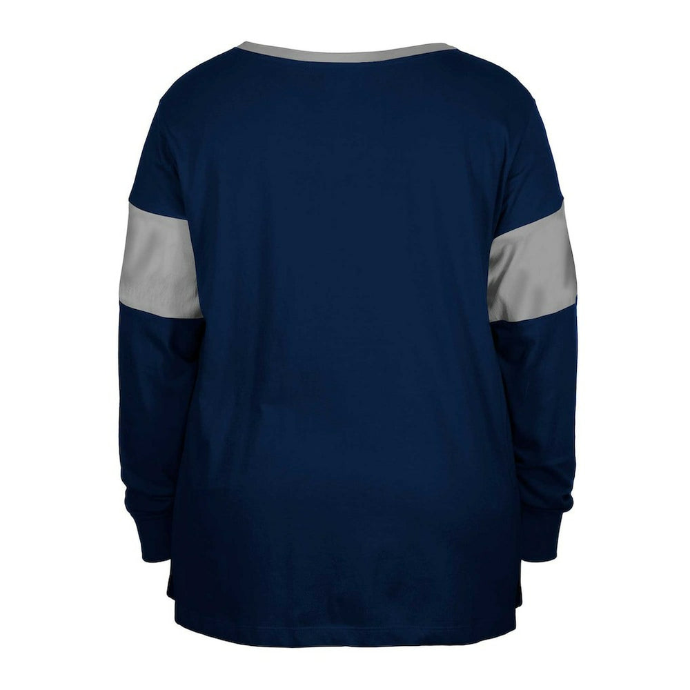 Dallas Cowboys New Era Women's Plus Size Lace-Up Notch Neck Long Sleeve T-Shirt