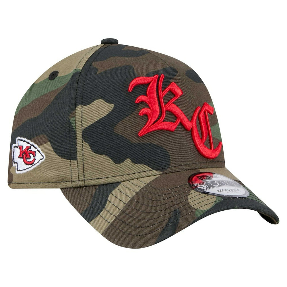 Kansas City Chiefs New Era Mystic Camo A-Frame 9FORTY Adjustable Hat