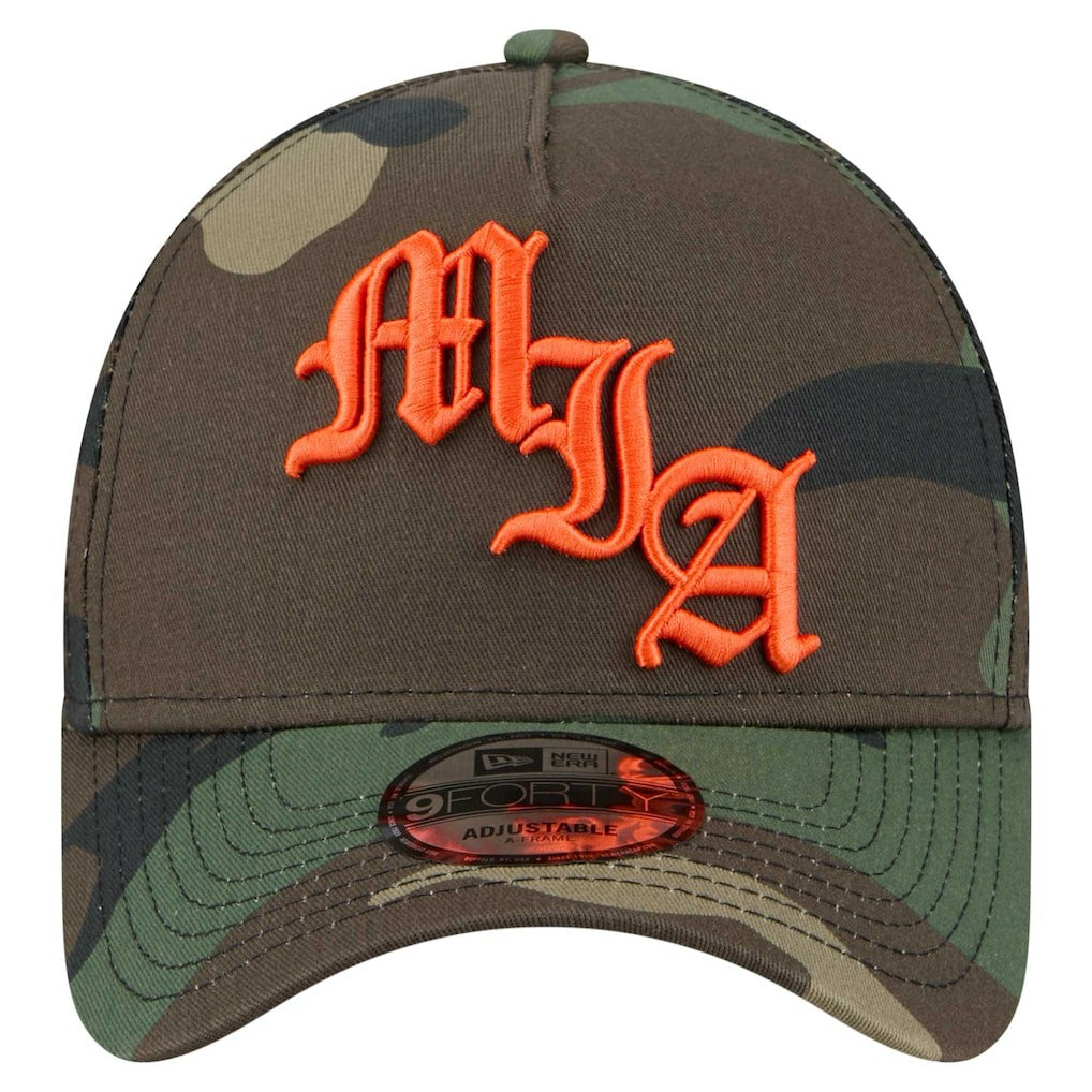 Miami Dolphins New Era Mystic Camo A-Frame 9FORTY Adjustable Hat