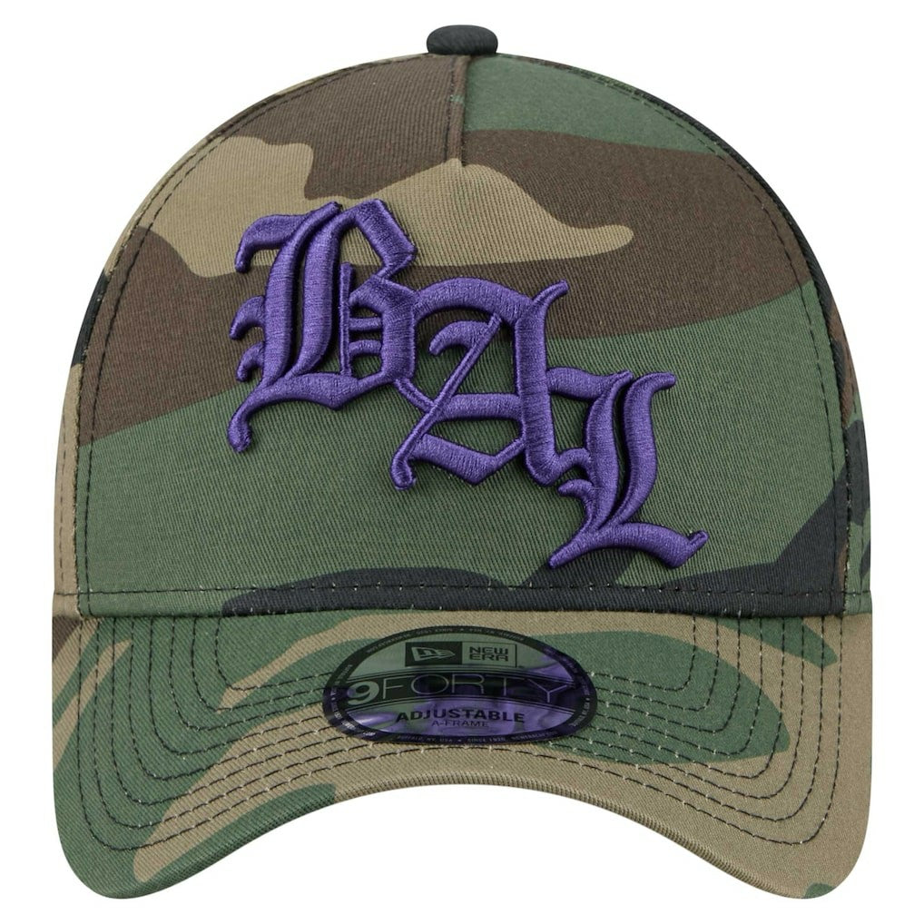 Baltimore Ravens New Era Mystic Camo A-Frame 9FORTY Adjustable Hat
