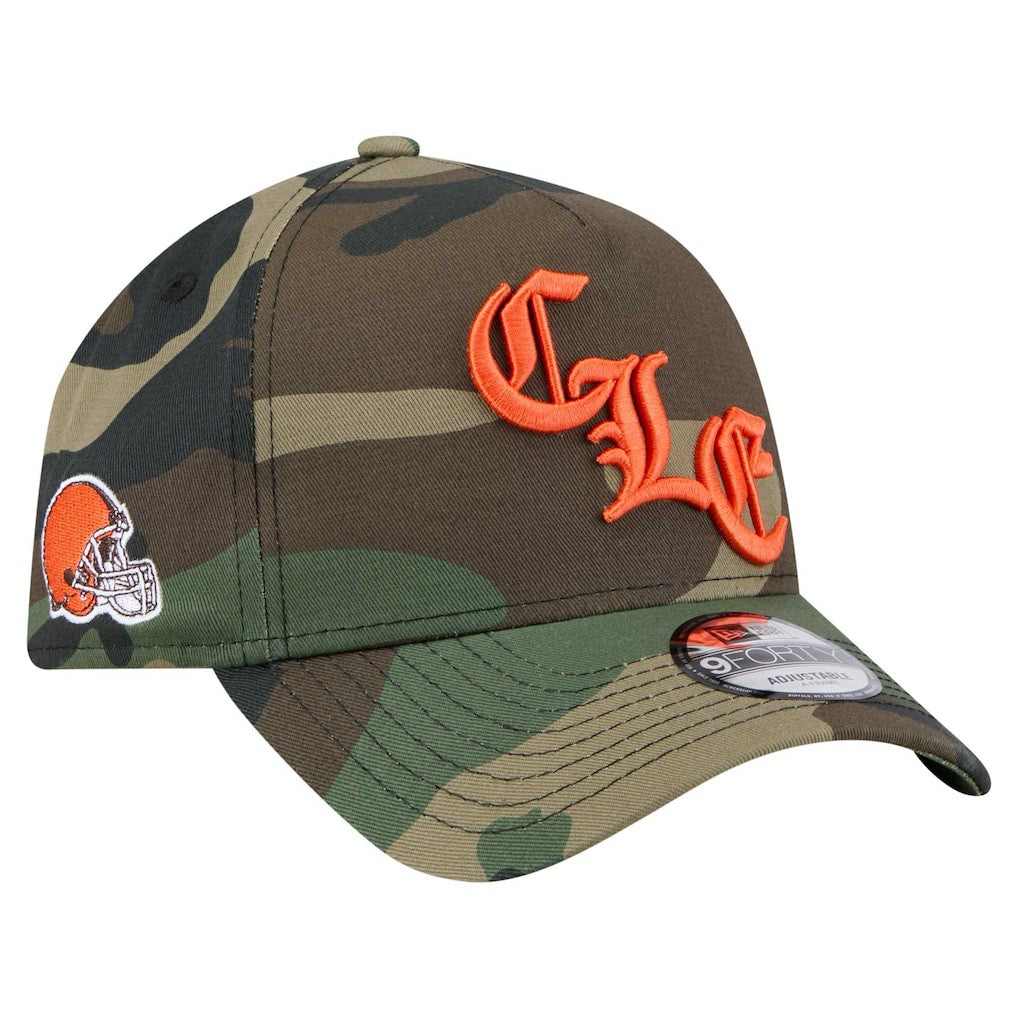 Cleveland Browns New Era Mystic Camo A-Frame 9FORTY Adjustable Hat