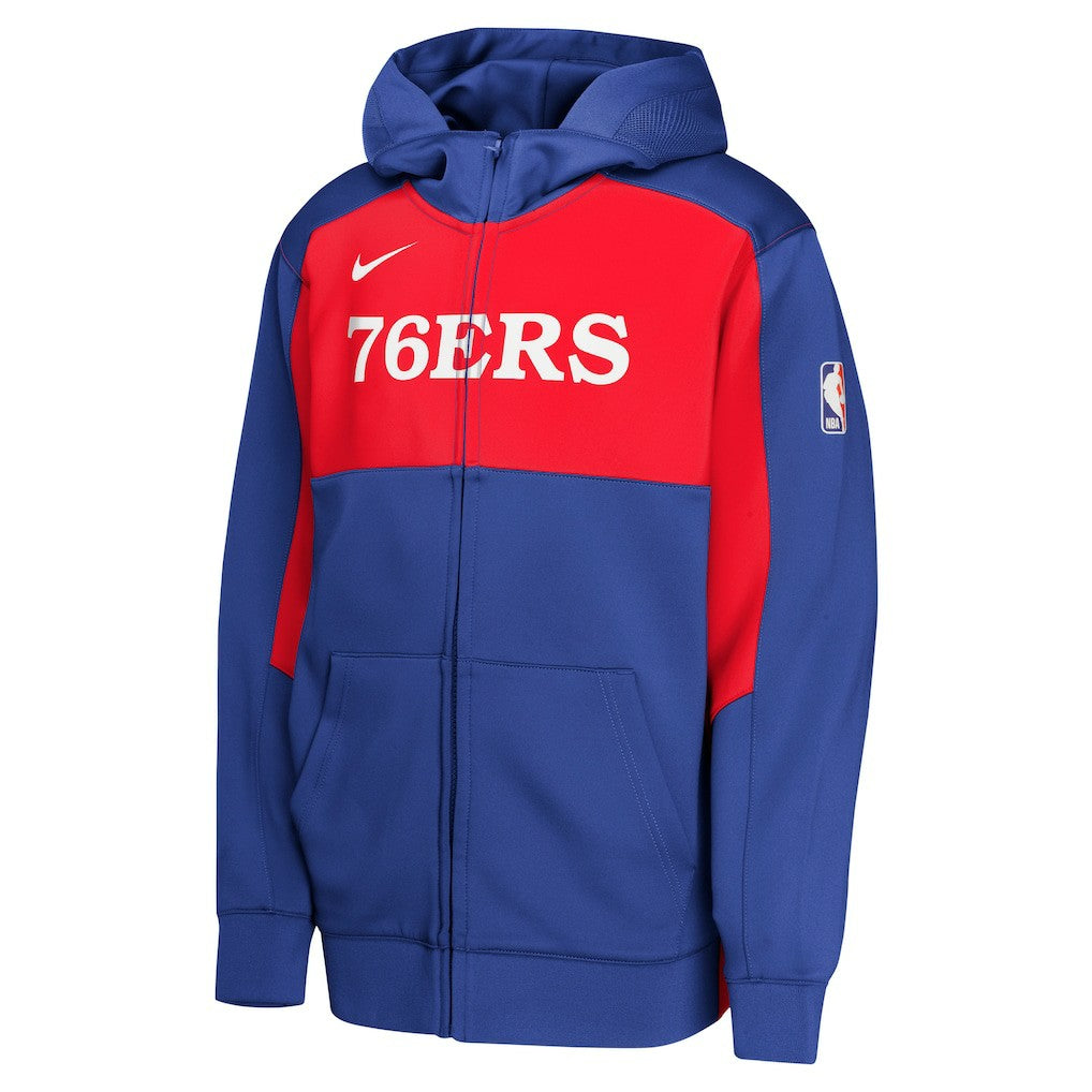 Philadelphia 76ers Youth Authentic On-Court Showtime Performance Full-Zip Hoodie New