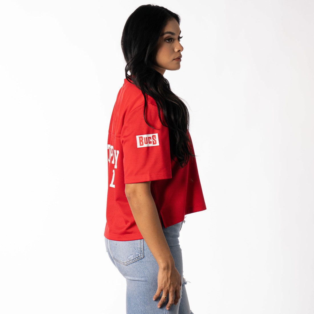 Tampa Bay Buccaneers  The Wild Collective Women's Alternate V-Neck Fashion Jersey T-Shirt