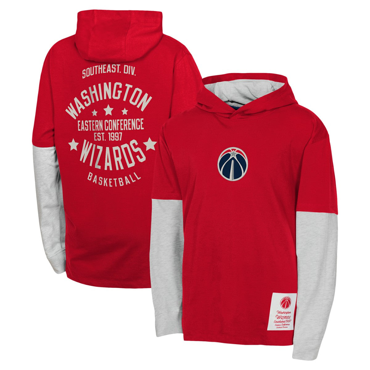 Washington Wizards Youth Small Ball Long Sleeve Hoodie T-Shirt On Sale