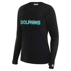 Miami Dolphins  WEAR by Erin Andrews x Gracie Hunt Women's Mesh Panel Long Sleeve T-Shirt