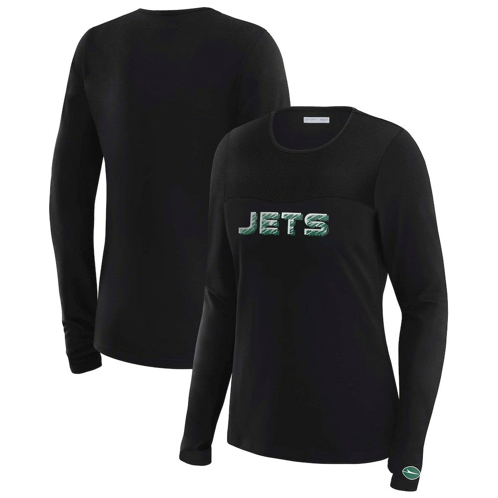 New York Jets  WEAR by Erin Andrews x Gracie Hunt Women's Mesh Panel Long Sleeve T-Shirt