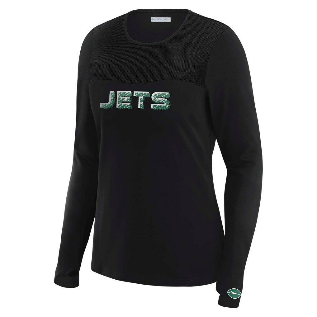 New York Jets  WEAR by Erin Andrews x Gracie Hunt Women's Mesh Panel Long Sleeve T-Shirt