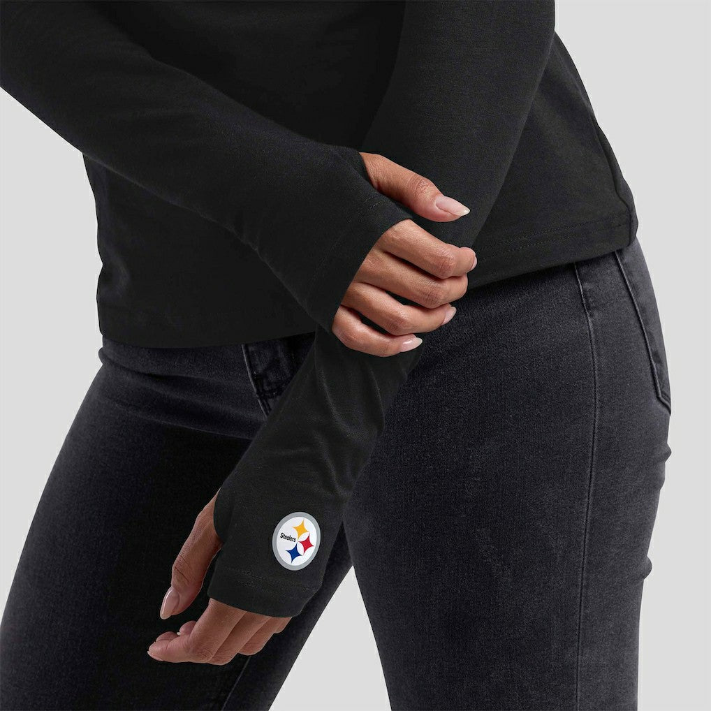 Pittsburgh Steelers  WEAR by Erin Andrews x Gracie Hunt Women's Mesh Panel Long Sleeve T-Shirt