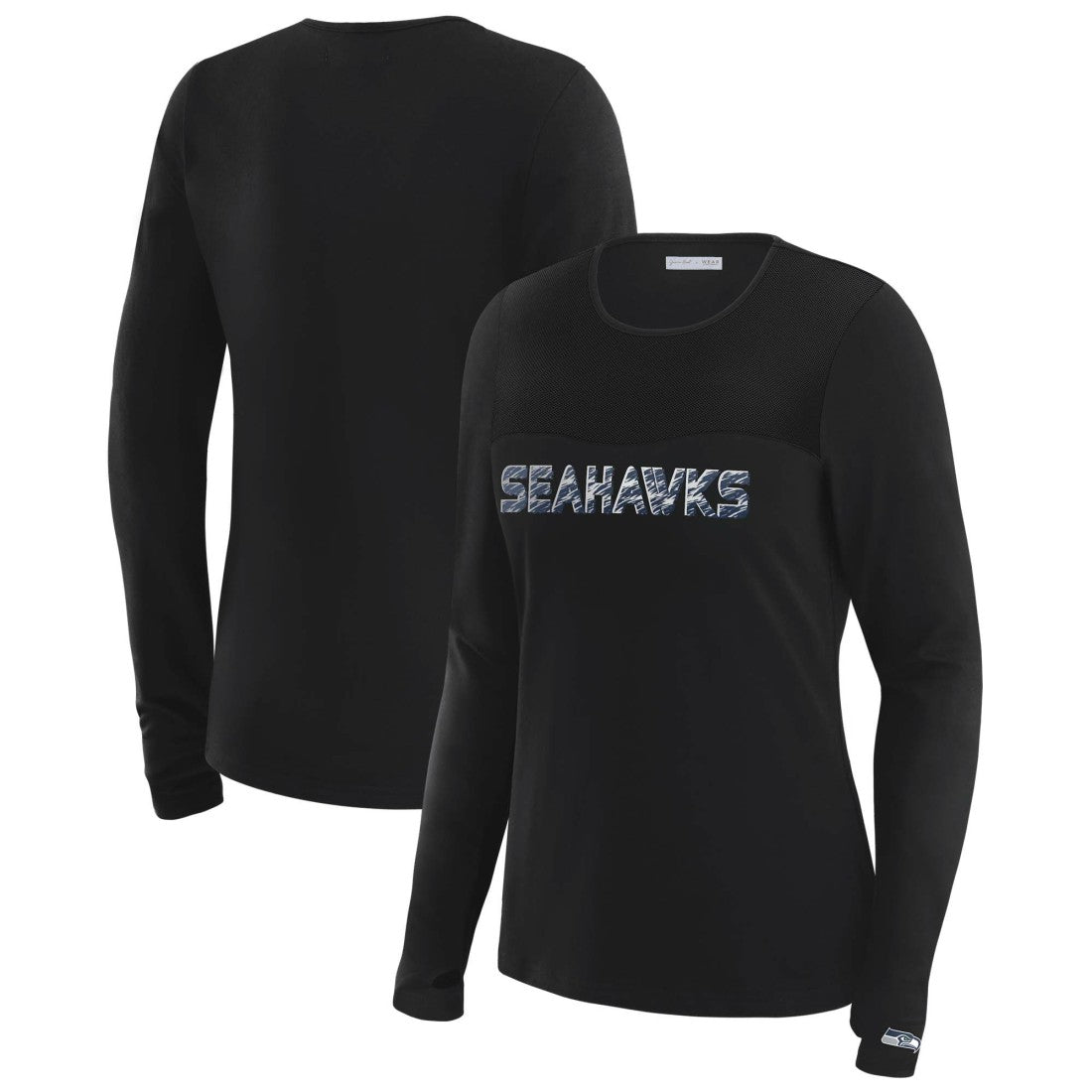 Seattle Seahawks  WEAR by Erin Andrews x Gracie Hunt Women's Mesh Panel Long Sleeve T-Shirt