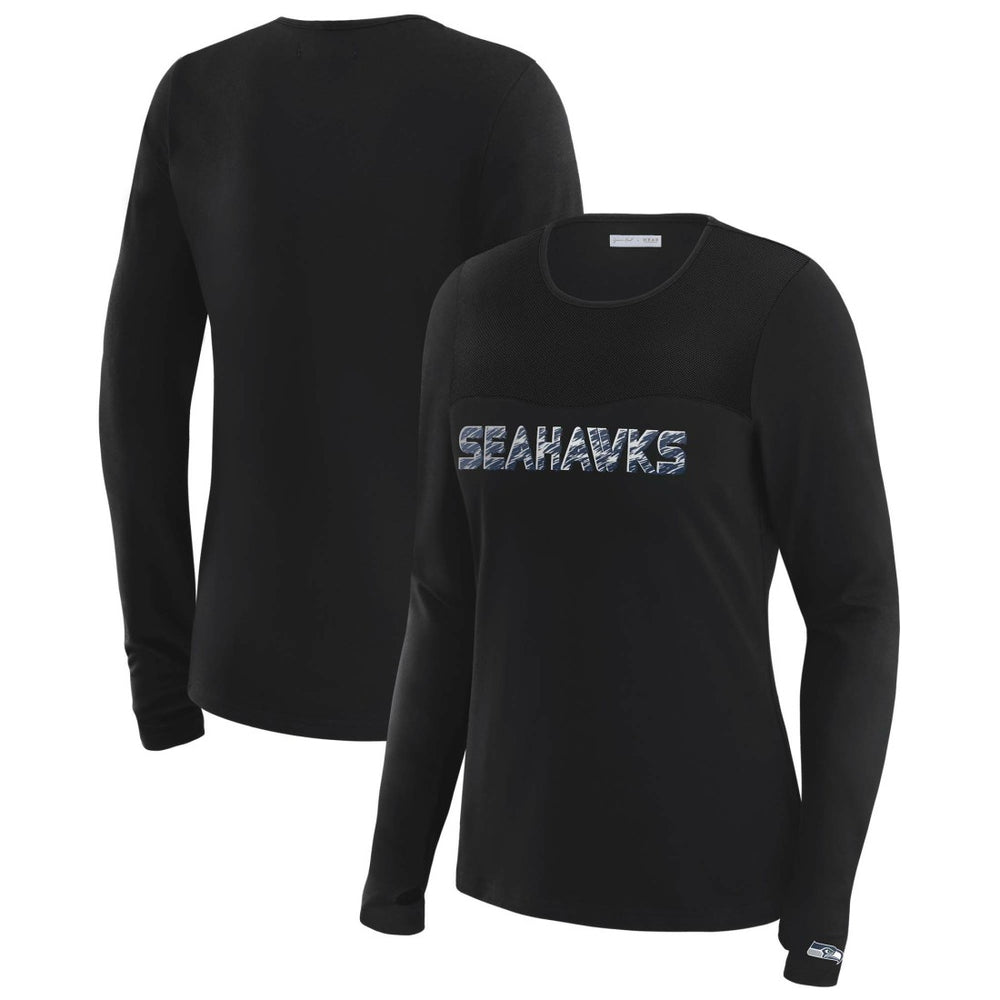Seattle Seahawks  WEAR by Erin Andrews x Gracie Hunt Women's Mesh Panel Long Sleeve T-Shirt