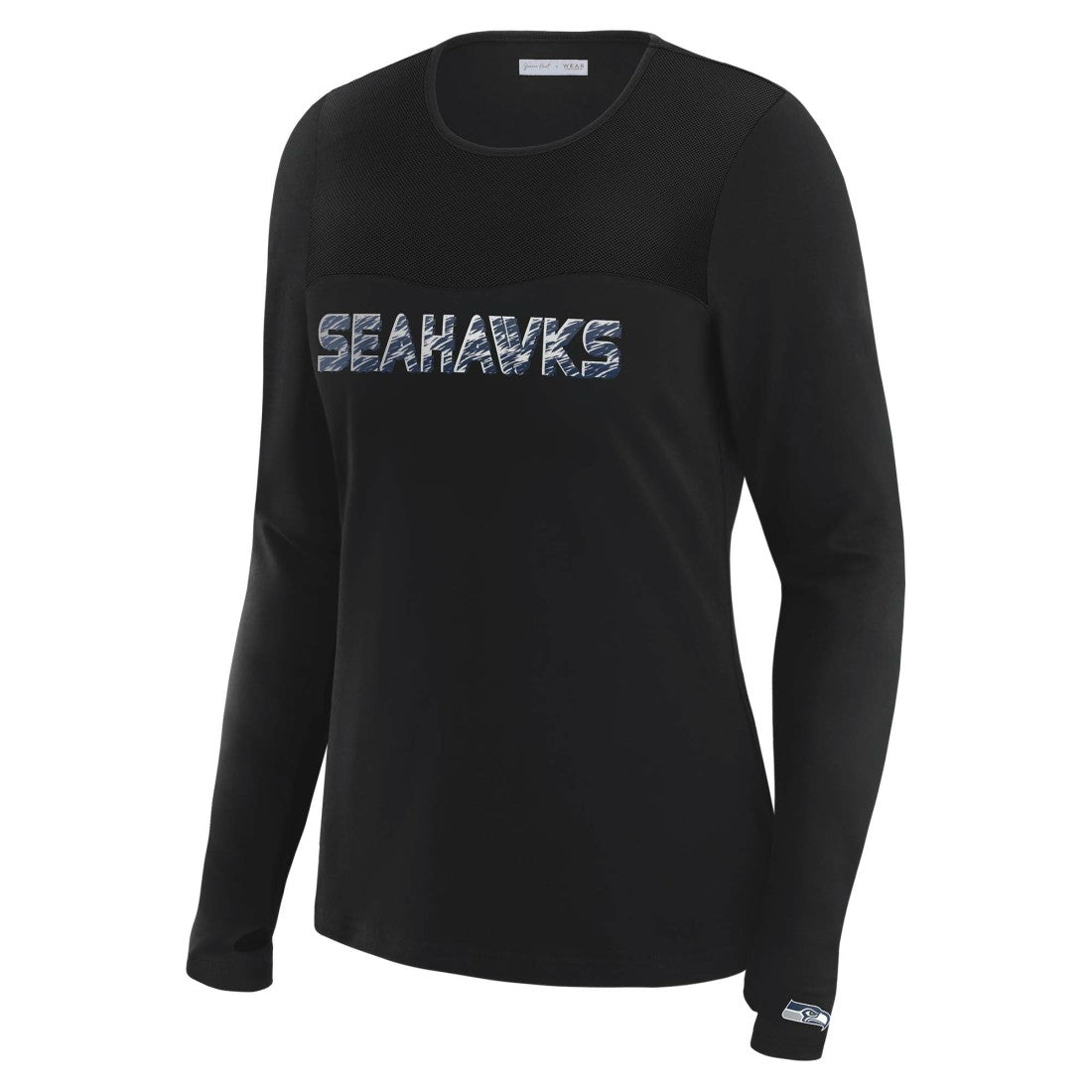 Seattle Seahawks  WEAR by Erin Andrews x Gracie Hunt Women's Mesh Panel Long Sleeve T-Shirt