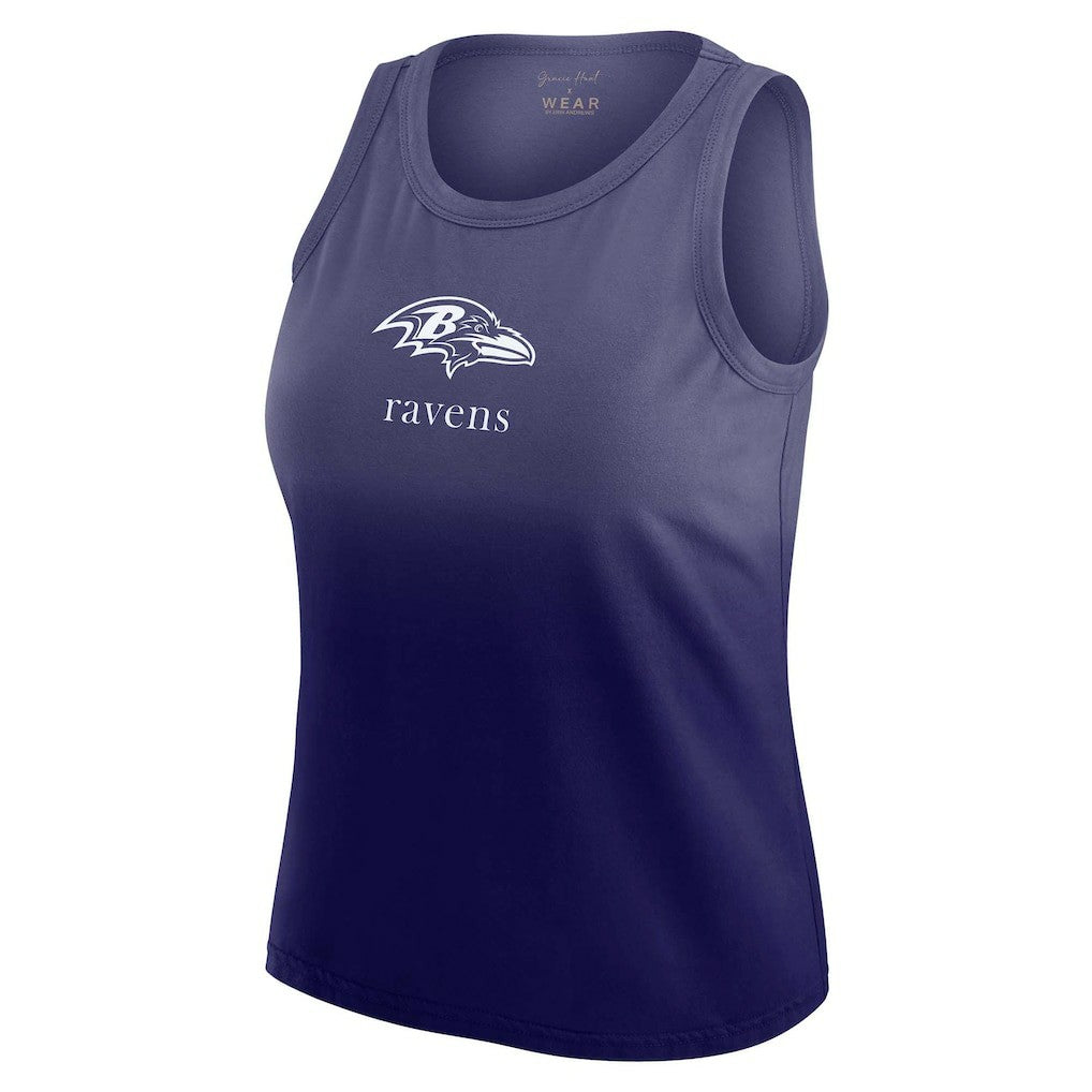 Baltimore Ravens  WEAR by Erin Andrews x Gracie Hunt Women's Ombre Tank Top