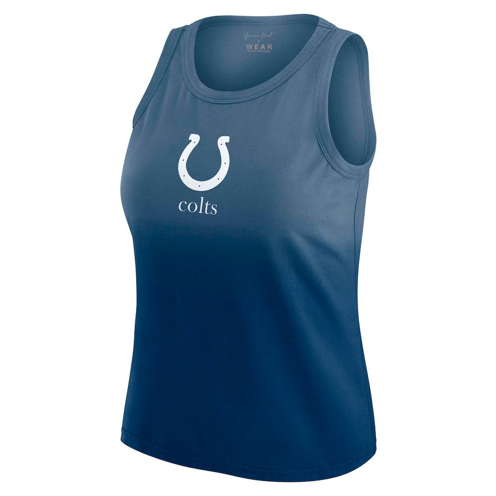 Indianapolis Colts  WEAR by Erin Andrews x Gracie Hunt Women's Ombre Tank Top