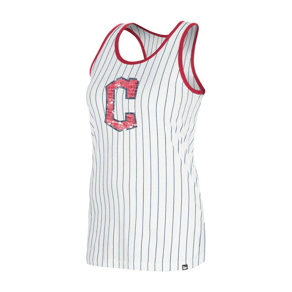 Cleveland Guardians New Era Women's Gameday Pinstripe Tank Top | MLB Sale