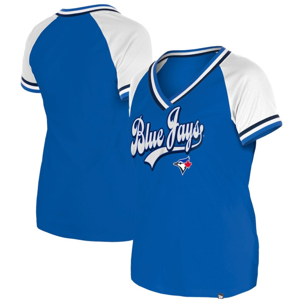 Toronto Blue Jays New Era Women's Gameday Raglan V-Neck T-Shirt | MLB For sale