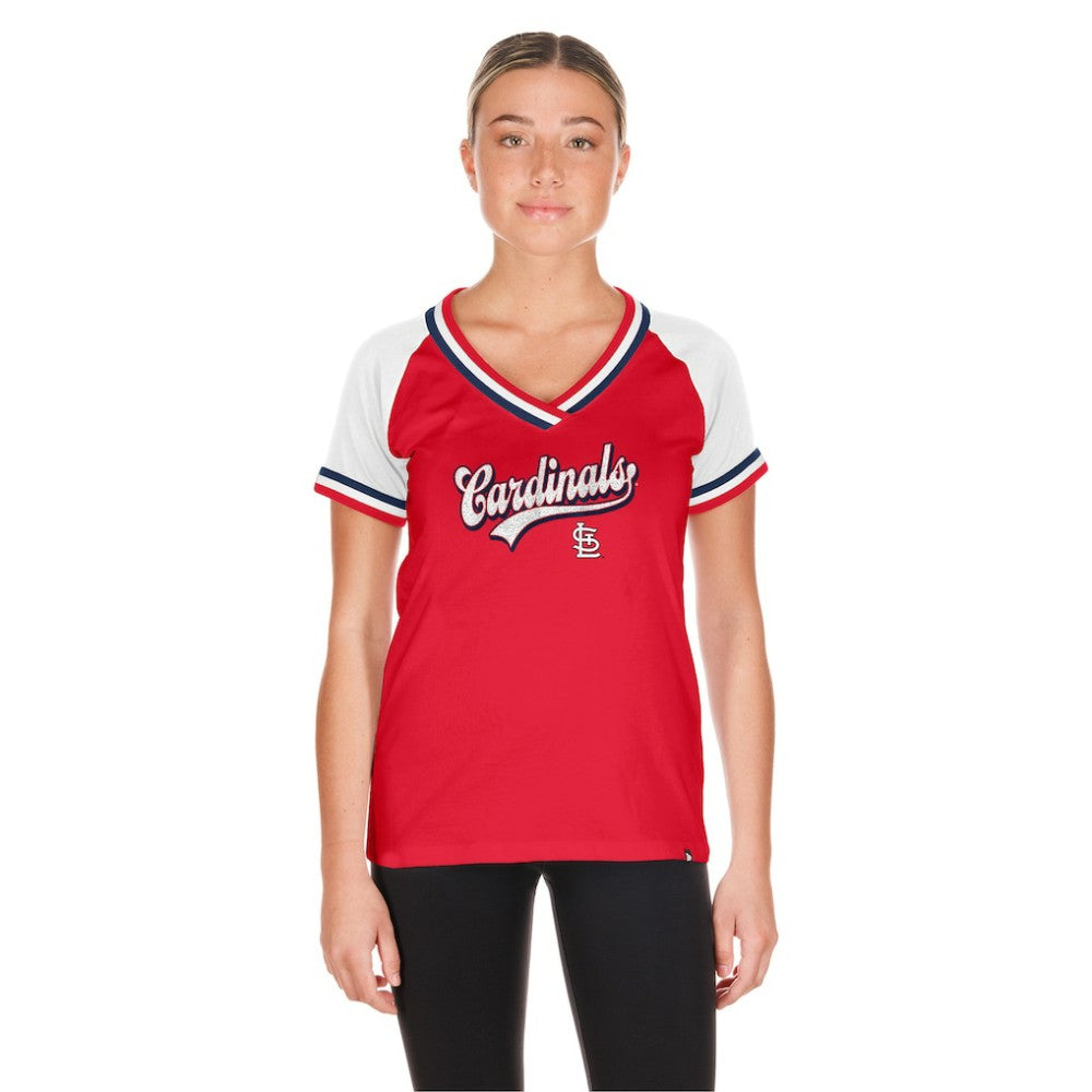 St. Louis Cardinals New Era Women's Gameday Raglan V-Neck T-Shirt | MLB Discount