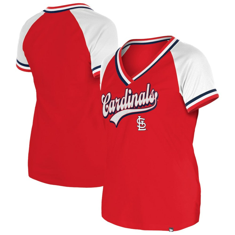 St. Louis Cardinals New Era Women's Gameday Raglan V-Neck T-Shirt | MLB Discount
