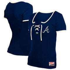 Atlanta Braves New Era Women's Throwback Lace Up T-Shirt | MLB Online