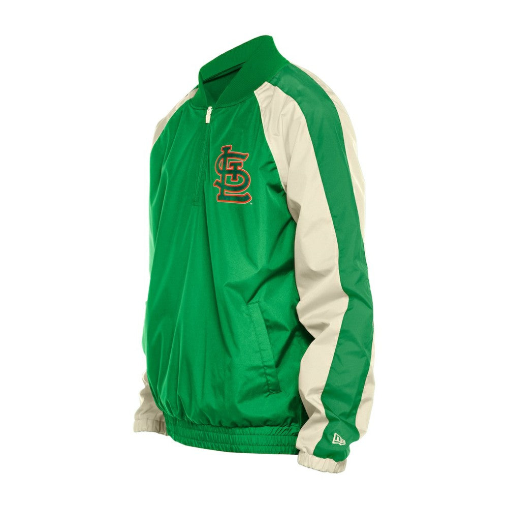 St. Louis Cardinals New Era St. Patrick's Day Ripstop Raglan Quarter-Zip Windbreaker | MLB Discount