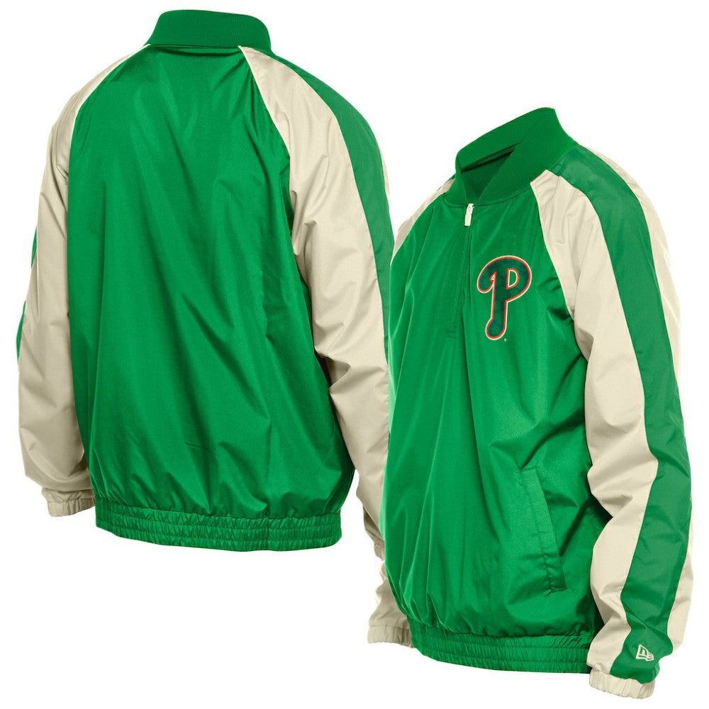 Philadelphia Phillies New Era St. Patrick's Day Ripstop Raglan Quarter-Zip Windbreaker | MLB New
