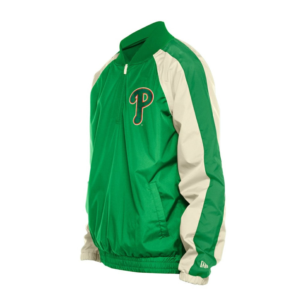 Philadelphia Phillies New Era St. Patrick's Day Ripstop Raglan Quarter-Zip Windbreaker | MLB New