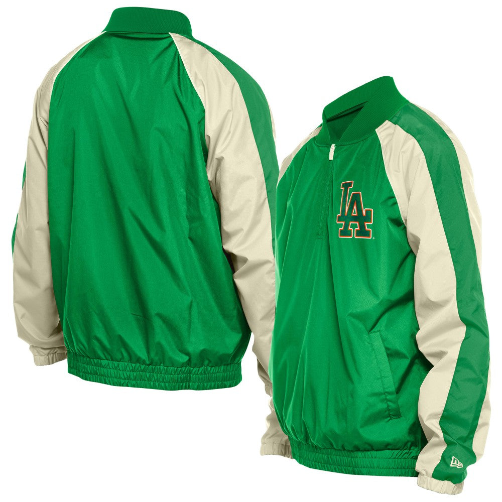Los Angeles Dodgers New Era St. Patrick's Day Ripstop Raglan Quarter-Zip Windbreaker | MLB New