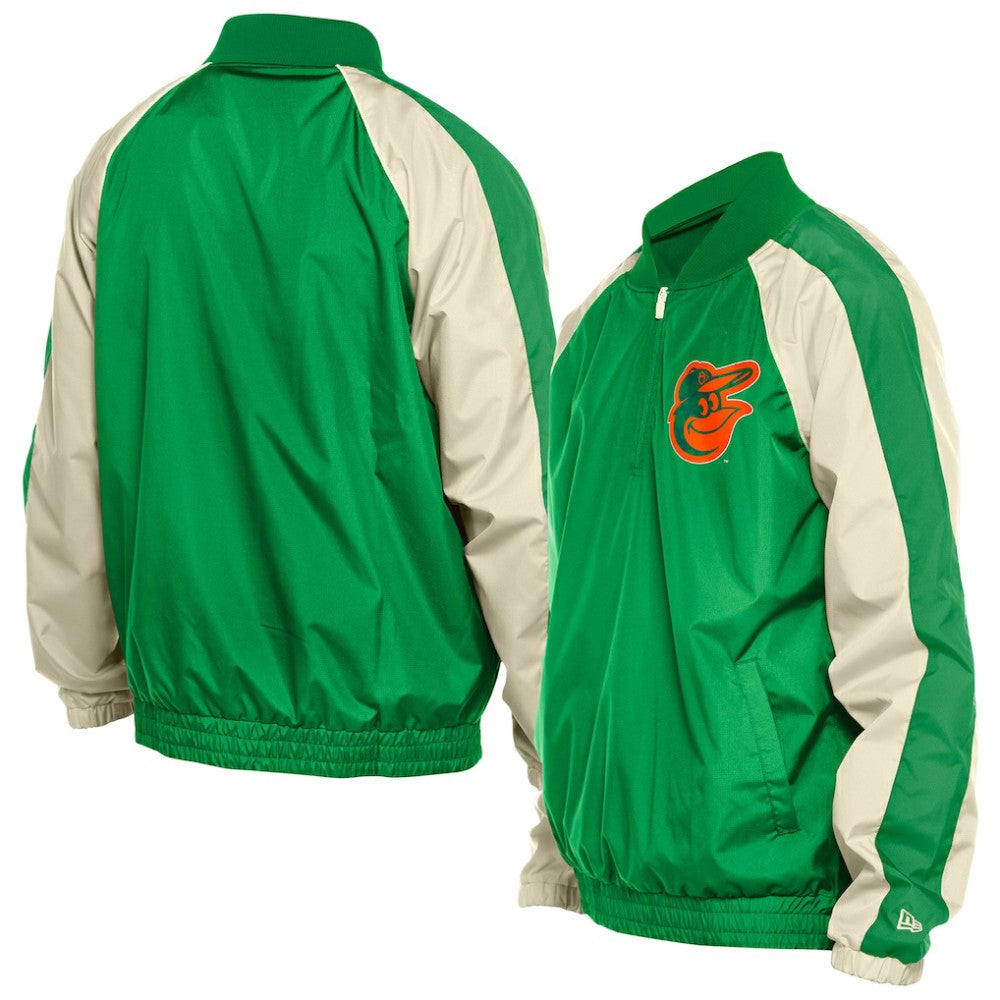 Baltimore Orioles New Era St. Patrick's Day Ripstop Raglan Quarter-Zip Windbreaker | MLB For sale