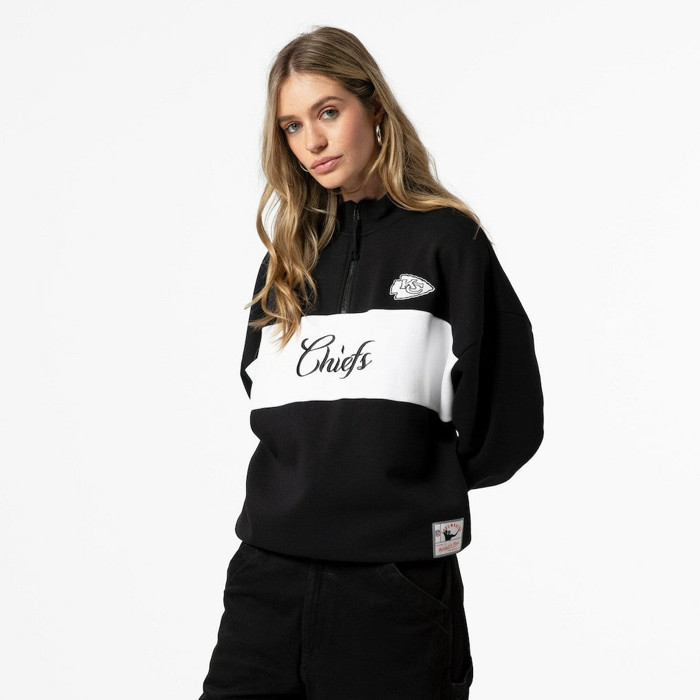 Kansas City Chiefs Mitchell & Ness Women's Quarter-Zip Jacket