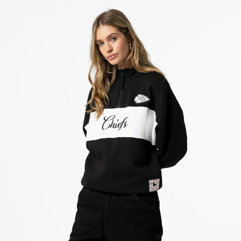 Kansas City Chiefs Mitchell & Ness Women's Quarter-Zip Jacket