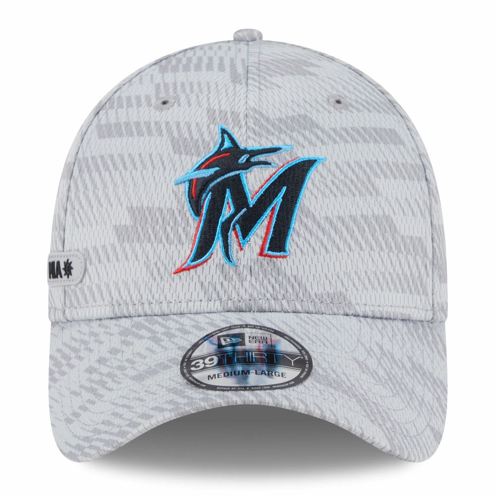 Miami Marlins New Era 2025 MLB Clubhouse 39THIRTY Flex Hat | MLB New