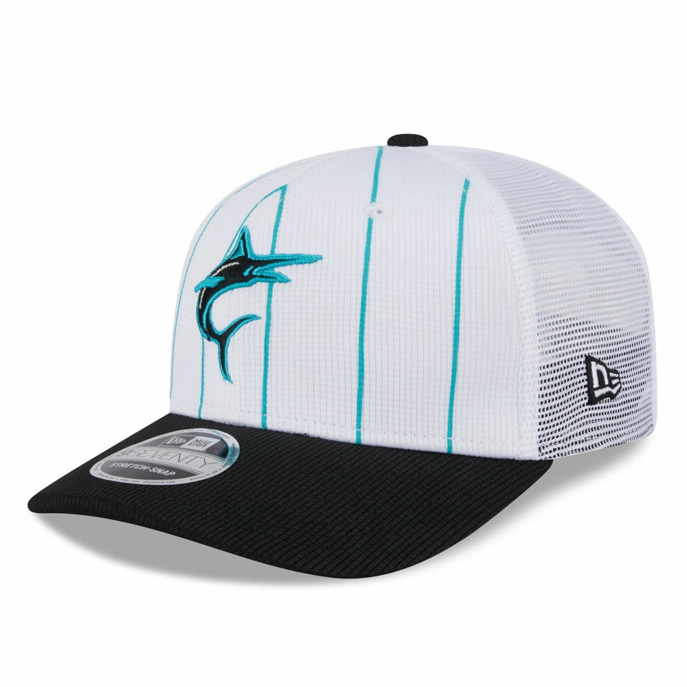 Miami Marlins New Era 2025 Batting Practice 9SEVENTY Stretch-Snap Trucker Hat | MLB Shop