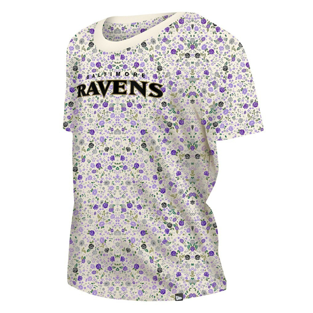 Baltimore Ravens New Era Women's Glam Game Floral Scoop Neck T-Shirt