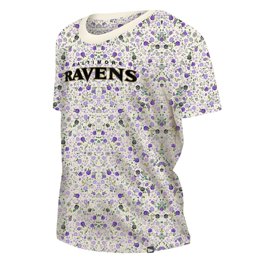 Baltimore Ravens New Era Women's Glam Game Floral Scoop Neck T-Shirt